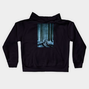 Snowy Forest in the Fog Kids Hoodie